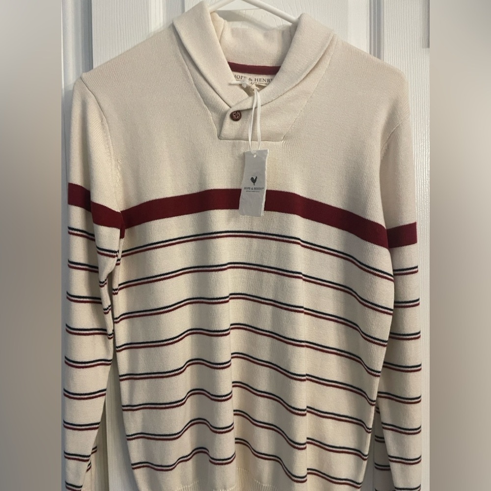 Hope and Henry Cozy Shawl Collar Striped Sweater in size Boys Xlg new with tags - Picture 6 of 7